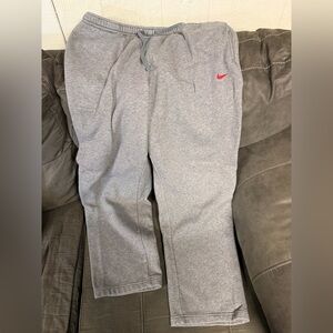 Nike Grey Joggers with Red Swoosh